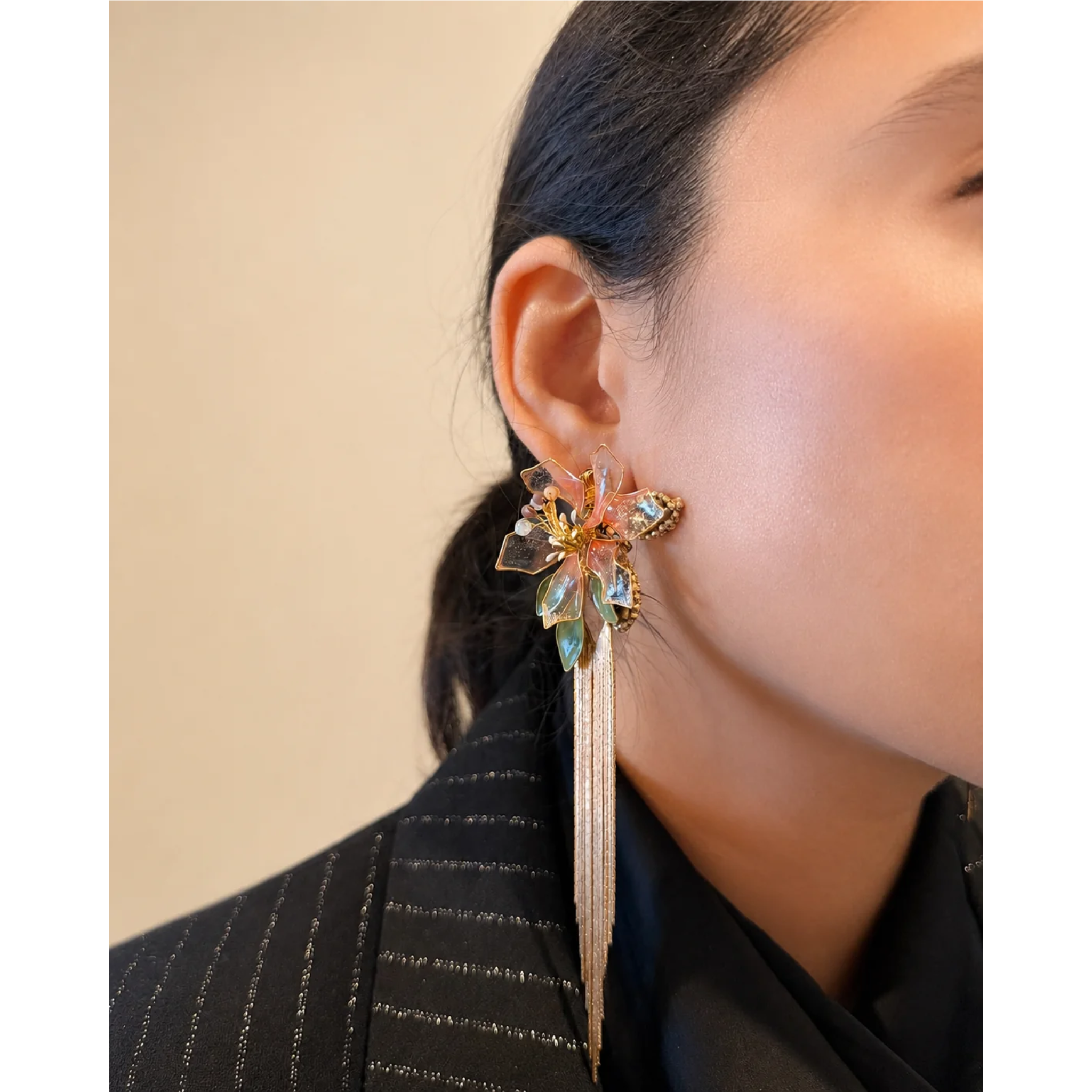 Gulnaar Floral Statement Earrings