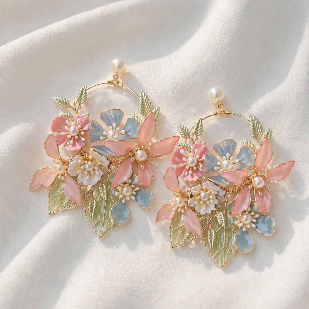 Rangrez Floral Statement Earrings