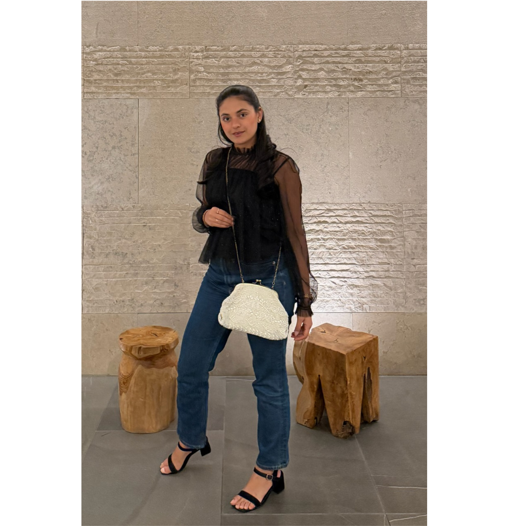 Noor Beaded Marble Bag image 1