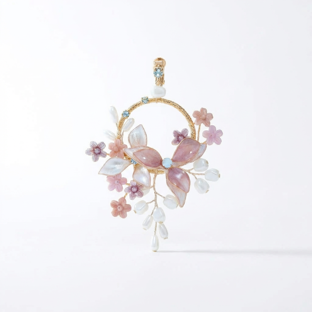Noor Floral Hoop Earrings