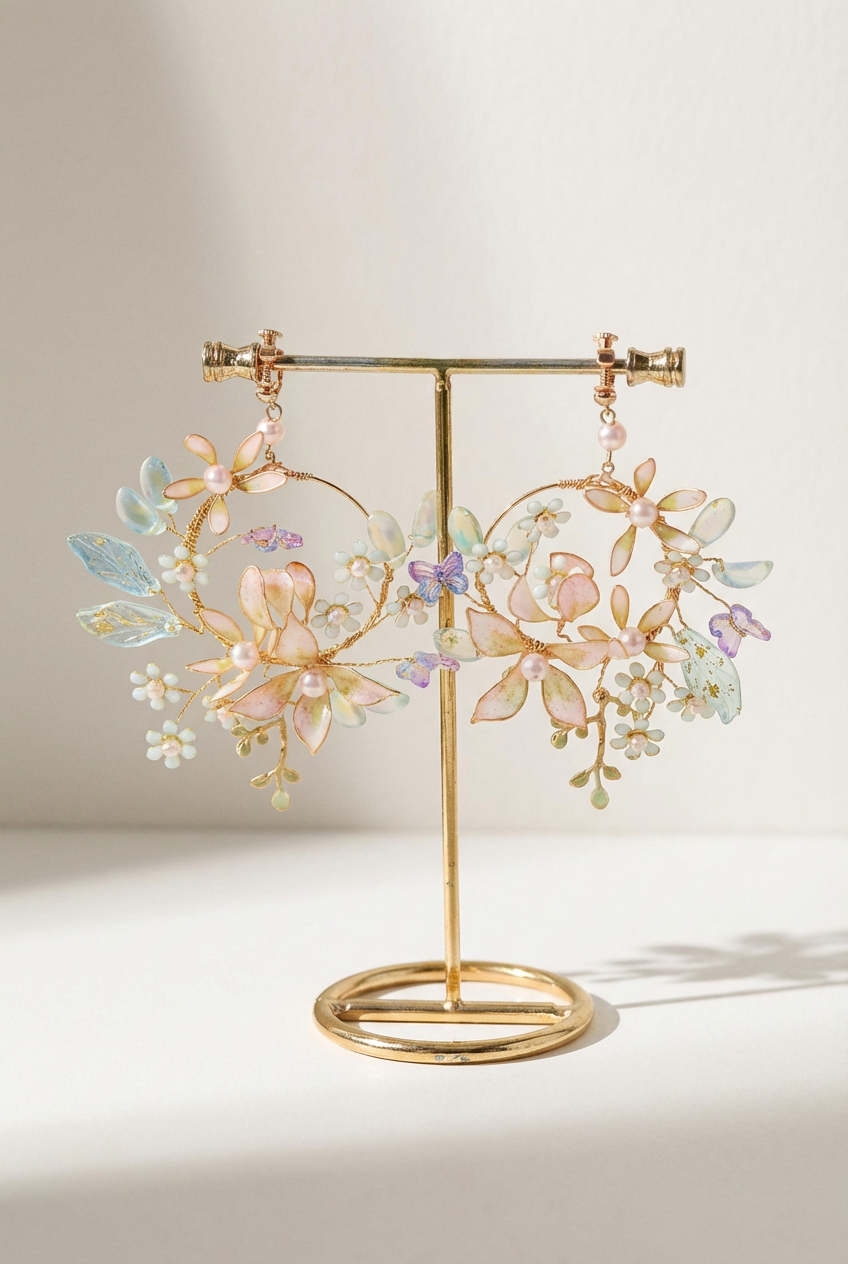 Kali Floral Hoop Earrings